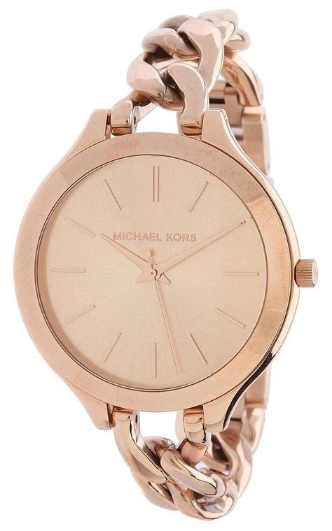 michael kors runway twist rose gold tone watch